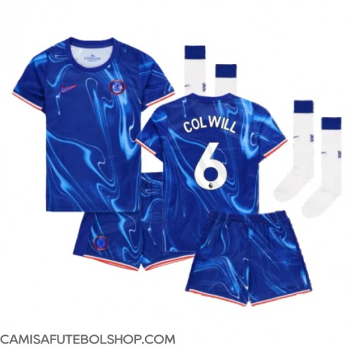 Camisa de time de futebol Chelsea Levi Colwill #6 Replicas 1º Equipamento Infantil 2024-25 Manga Curta (+ Calças curtas)